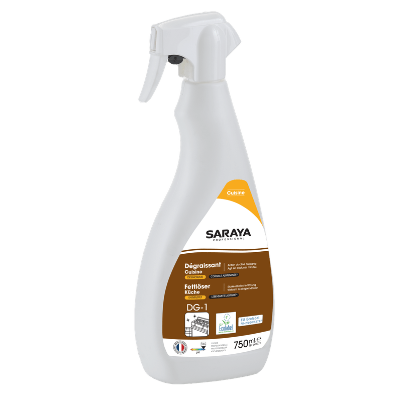 Nettoyant / dégraissant cuisine Saraya Ecolabel | Flacon pulvérisateur (750 ml)