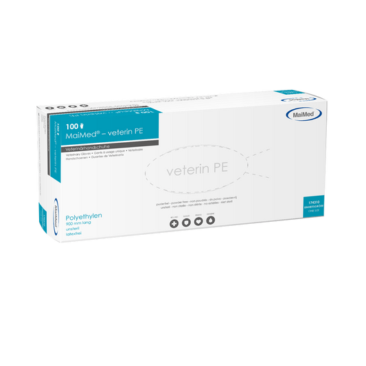 Gants vétérinaires MaiMed-veterin PE 90 cm, orange, 100 pièces/boîte | Boîte (100 pièces)