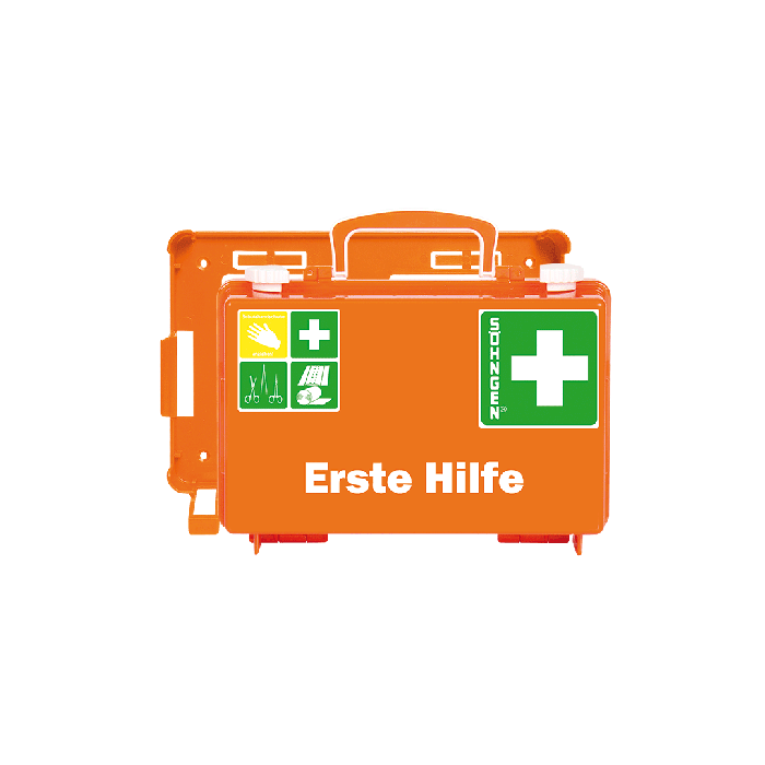 Trousse de premiers secours QUICK-CD orange avec contenu standard conforme à la norme DIN 13157