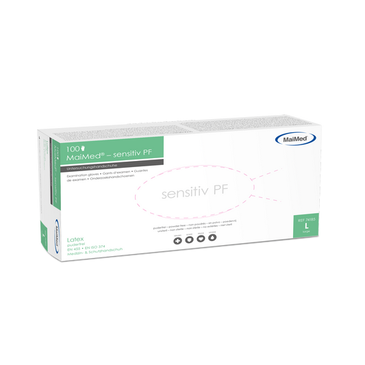 Gants d'examen en latex sensibles MaiMed, non stériles, non poudrés, 100 pièces/boîte