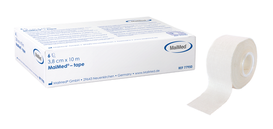 MaiMed-tape 3,8cm x 10m hechtpleister van 100% katoen, 6 stuks/doos | Doos (6 stuks)