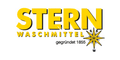 STERN WASCHMITTEL Logo, gelber Schriftzug, darunter „gegründet 1855“, mit Windrose unten rechts, auf weißem Hintergrund