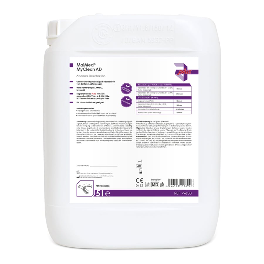 MaiMed MyClean AD, désinfection et nettoyage des empreintes 5l/bidon, 1 pièce | Bidon (5 l)