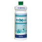 Eine weiße 1-Liter-Flasche Dr. Schnell HORNILLA von DR.SCHNELL GmbH & Co. KGaA, mit grüner Kappe, blauem und blaugrünem Etikett mit Abbildungen von Reinigungsgeräten, entwickelt für eine kraftvolle professionelle Reinigung.