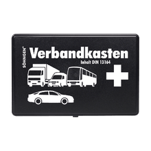 Lege EHBO-doos voor in de auto, kunststof, zwart