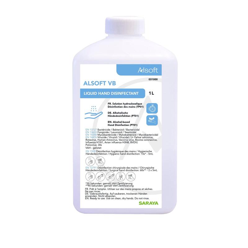 Désinfection des mains Saraya Alsoft VB