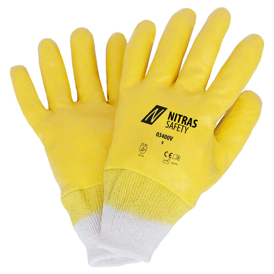 Gants en nitrile NITRAS, couleur naturelle/jaune