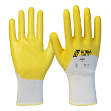 Gants nitrile NITRAS, blanc / jaune