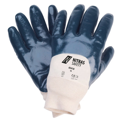NITRAS nitrilhandschoenen, natuurlijke kleur / blauw