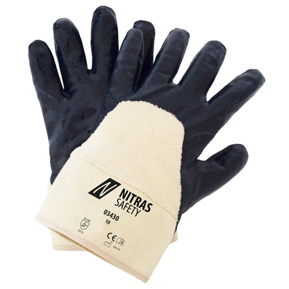 NITRAS nitrilhandschoenen, natuurlijke kleur / blauw