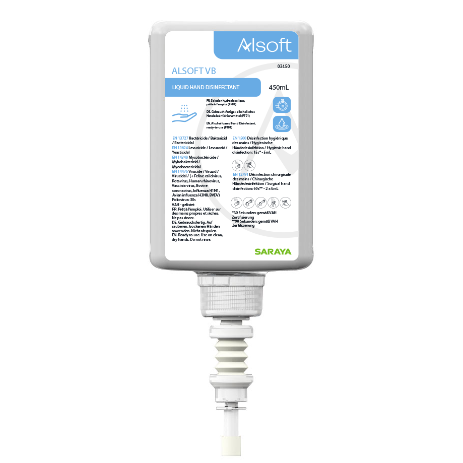 Désinfection des mains Saraya Alsoft VB