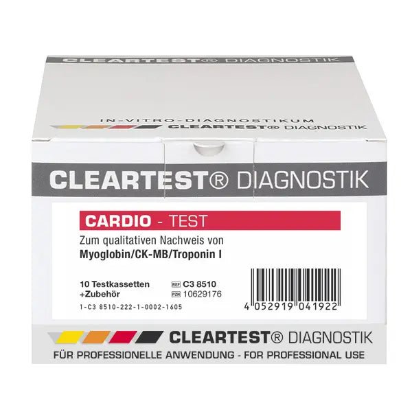 Cleartest Cardio, Pack : 5 cassettes de test Myoglobine/CK-MB/Trop I | Pack (5 essais)