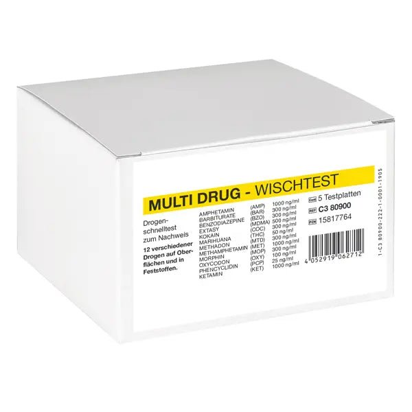 Test par lingettes Cleartest Multi Drug, combinaison de médicaments 12 fois, plaque de test