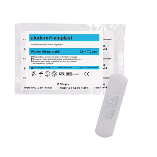 aluderm®-aluplast stabil strips 1,9 x 7,2 cm, 10 stuks