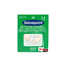 Lingettes nettoyantes pour plaies Salvequick : boîte de 20 pièces, carton de 20 pièces