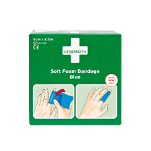 Bandage en mousse souple Cederroth bleu, 4,5 m x 6 cm, recharge 51011010