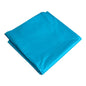 Un sac à déchets bleu Abena Re-Seller GmbH (240 L, 650+550x1350 mm, 76 my LDPE) d'un rouleau de 10 est soigneusement plié sur une surface blanche, sa couleur ressemble aux sacs à déchets standard bleus.