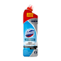 Eine 1-Liter-Flasche DOMESTOS Professional WC Reiniger Ocean von Diversey Deutschland GmbH & Co. OHG, mit rotem Winkelverschluss und "PRO pack"-Etikett, entfernt effektiv Kalk und Urinstein und fördert gleichzeitig Hygiene und Schutz.