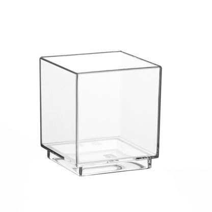 Les bols à fingerfood Starpak 30 sont des récipients PS clairs et carrés (55 ml, 4,7 x 4,2 x 4,2 cm), parfaits pour servir ou présenter, illustrés sur fond blanc ; paquet de 30 pièces.