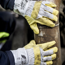 NITRAS UNIVERSAL, gants en cuir artificiel, couleur naturelle / jaune, coton EN 388 | Paquet (12 paires)