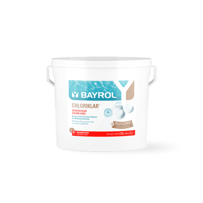 BAYROL Chloriklar® uit trichloorisocyanuurzuur met een hoog actief chloorgehalte