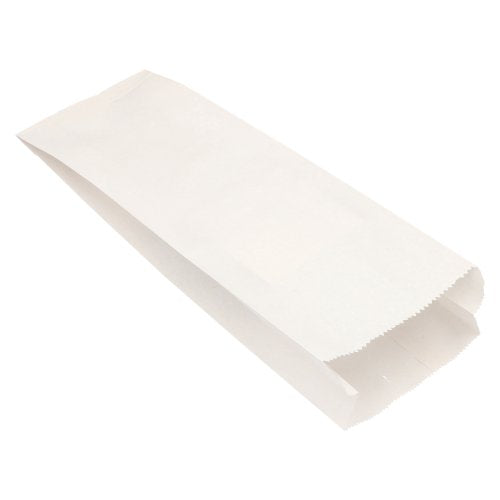 Un simple sac en papier plié blanc PAPSTAR 1000 en cellulose de PAPSTAR GmbH est ouvert et rectangulaire avec un fond plat sur une surface blanche - bords nets, pas de motifs, simple et écologique.
