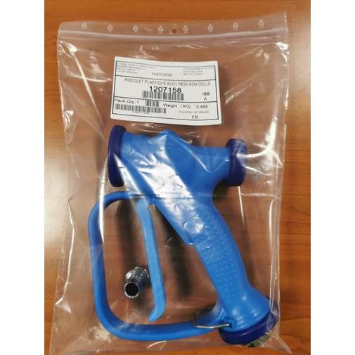 Die J2000 Sprühpistole mit Anschlusskupplung von Diversey Deutschland GmbH & Co. OHG ist in Blau versiegelt im klaren Beutel mit weißem Etikett und Barcode, ideal für professionelle Anwendungen, 1 Stück je Packung.