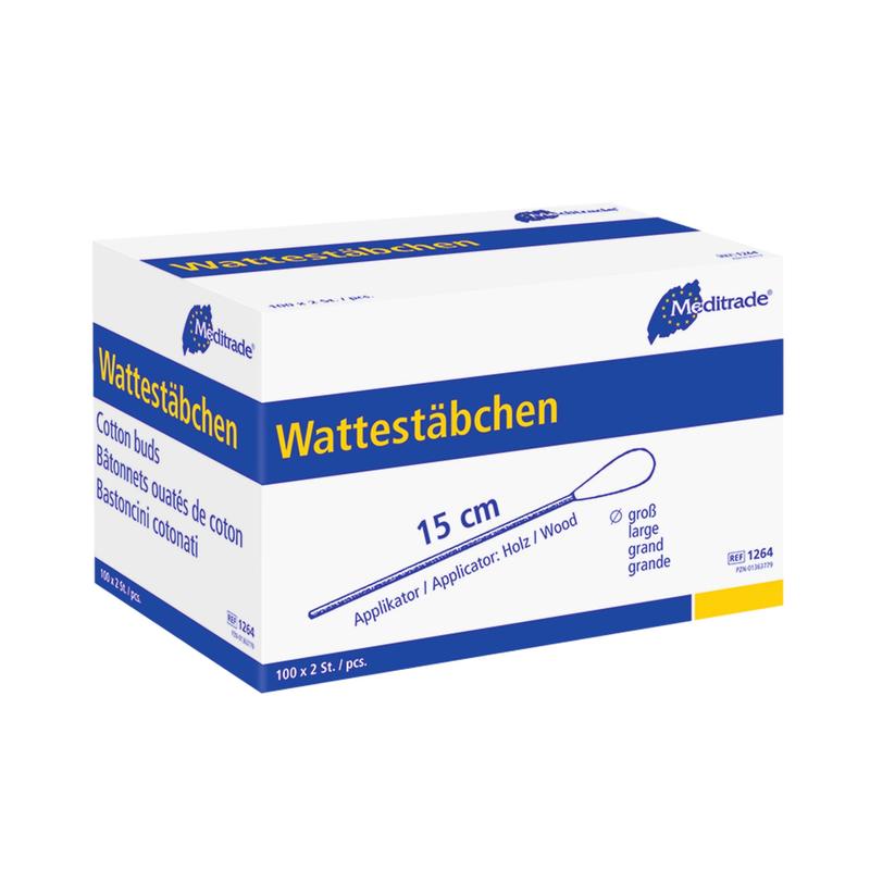 Wattenstaafjes, steriel verpakt, lengte: 15 cm