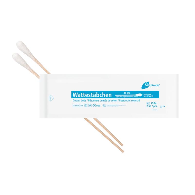 Wattenstaafjes, steriel verpakt, lengte: 15 cm
