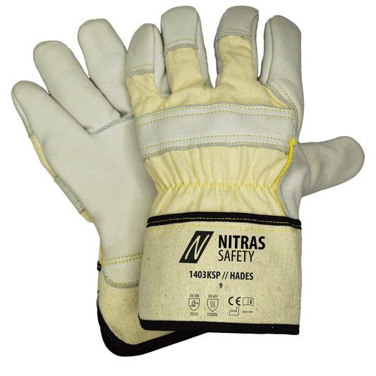 NITRAS HADES, gants de protection contre les coupures, couleur naturelle/gris