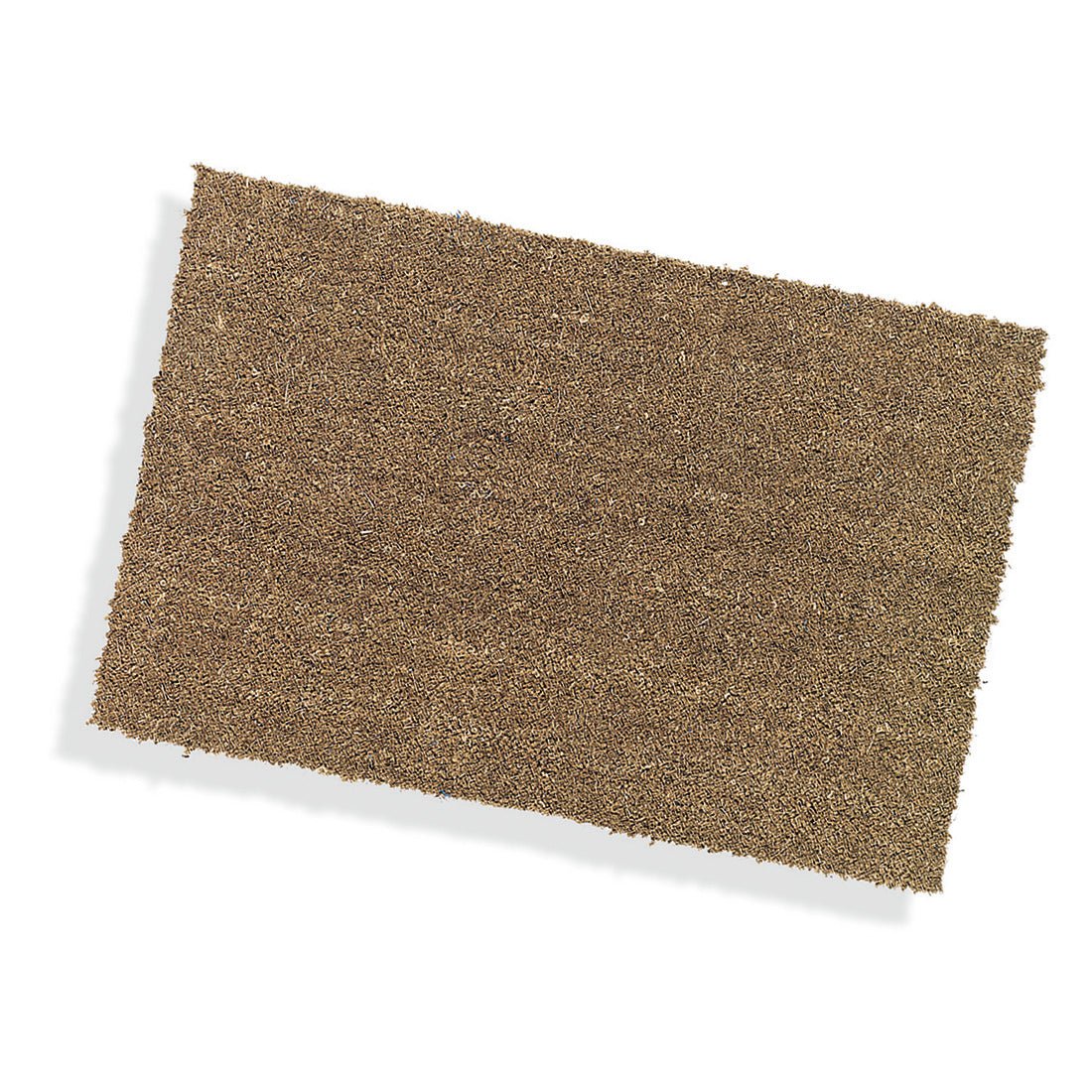 Le tapis sur mesure en velours de coco Nölle Profi Brush de Nölle Profi Brush Bürsten- & Pinseltechnik e.K. est un tapis de coco rectangulaire brun avec un dos en PVC, illustré sur fond blanc.