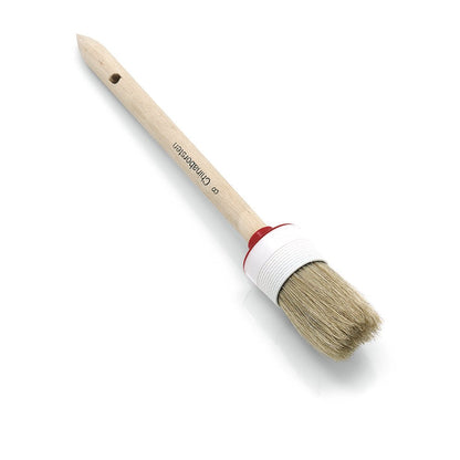 Le pinceau à anneau industriel Nölle Profi Brush avec un mélange de poils clairs, une virole en plastique, un manche en bois clair, un anneau rouge et un trou de suspension est illustré sur un fond blanc. Marque : Nölle Profi Brush Bürsten- & Pinseltechnik e.K.