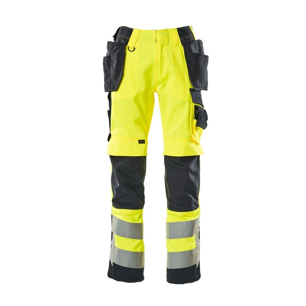 MASCOT® Wigan pantalon d'artisan, jaune haute visibilité/noir-bleu