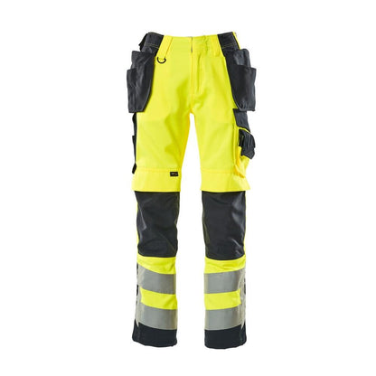 MASCOT® Wigan pantalon d'artisan, jaune haute visibilité/noir-bleu