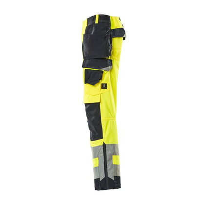 MASCOT® Wigan pantalon d'artisan, jaune haute visibilité/noir-bleu