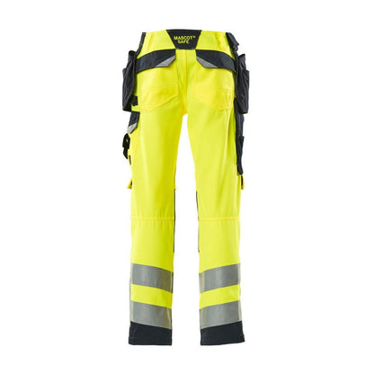 MASCOT® Wigan pantalon d'artisan, jaune haute visibilité/noir-bleu