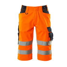 MASCOT® Luton pantalon trois-quarts, haute visibilité orange/noir-bleu