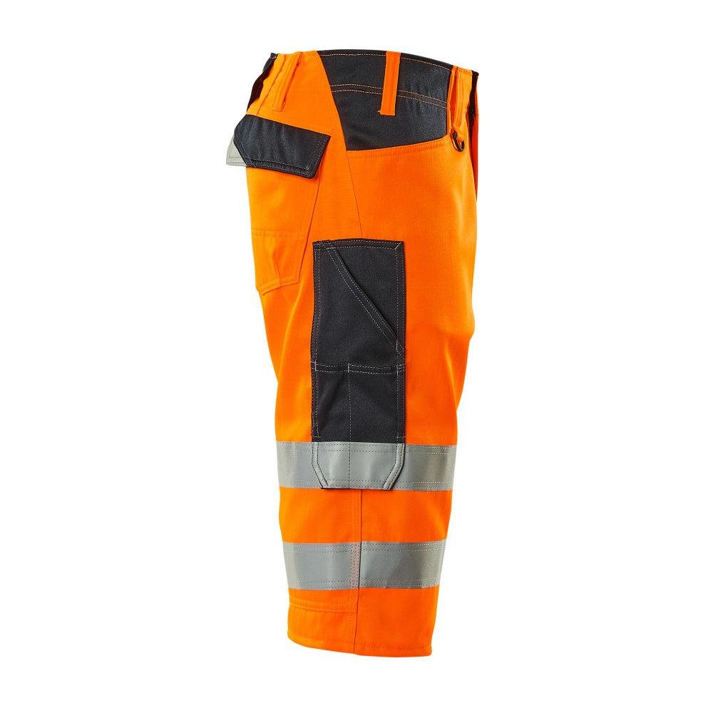 MASCOT® Luton pantalon trois-quarts, haute visibilité orange/noir-bleu