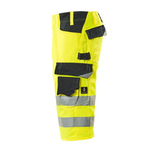MASCOT® Luton pantalon trois-quarts, jaune haute visibilité/noir-bleu
