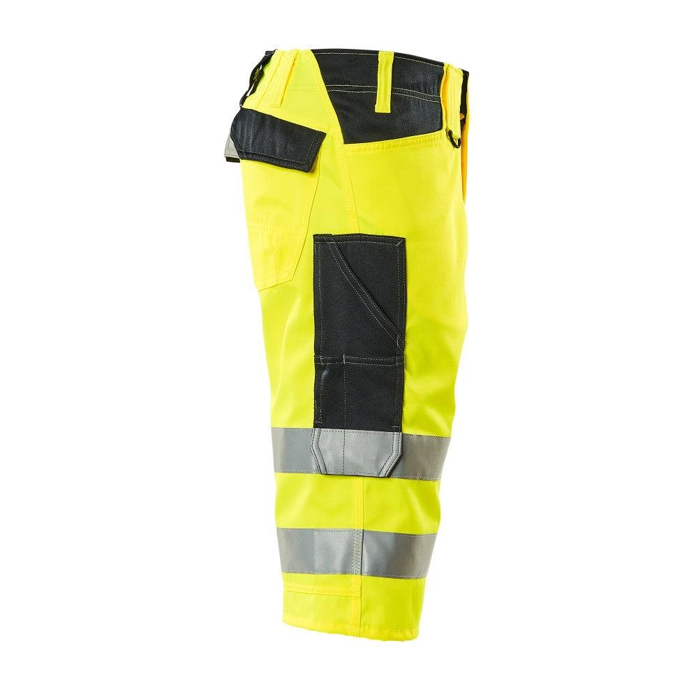 MASCOT® Luton pantalon trois-quarts, jaune haute visibilité/noir-bleu