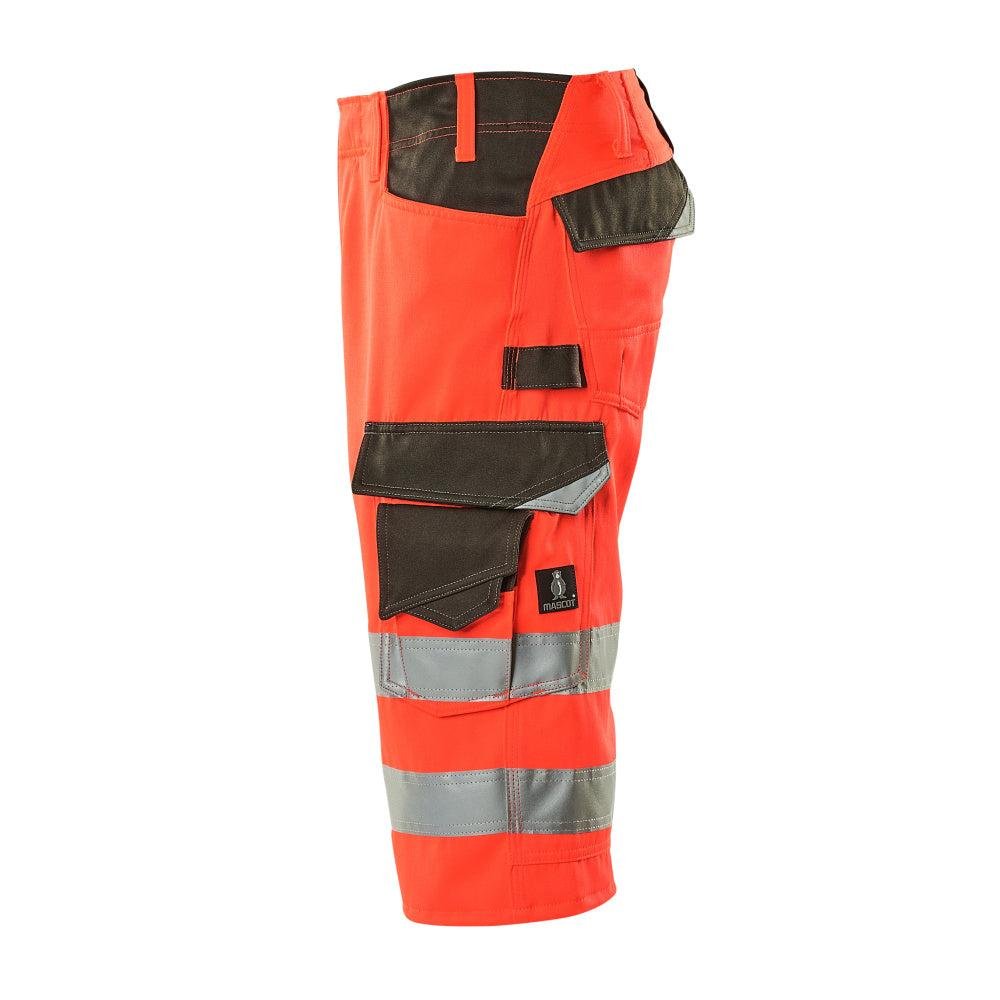 MASCOT® Luton pantalon trois-quarts, rouge haute visibilité/anthracite foncé