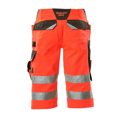 MASCOT® Luton pantalon trois-quarts, rouge haute visibilité/anthracite foncé