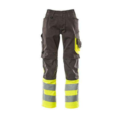 Pantalon MASCOT® Leeds, anthracite foncé/jaune haute visibilité