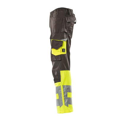 Pantalon MASCOT® Leeds, anthracite foncé/jaune haute visibilité