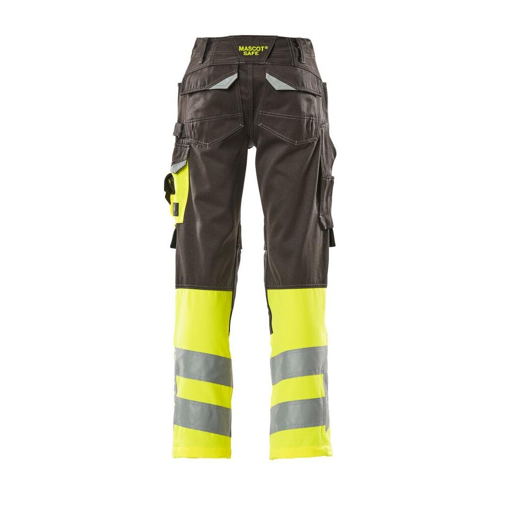 Pantalon MASCOT® Leeds, anthracite foncé/jaune haute visibilité