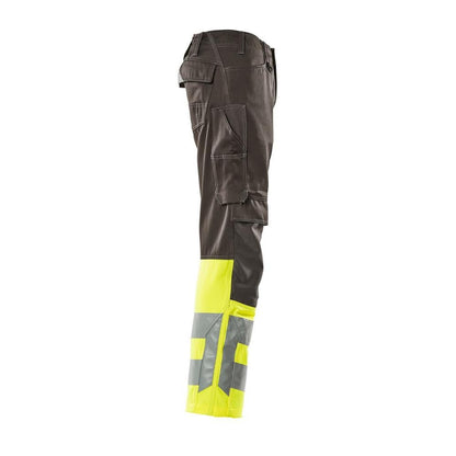 Pantalon MASCOT® Leeds, anthracite foncé/jaune haute visibilité