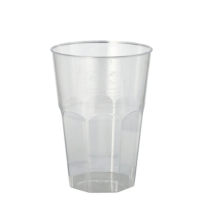 Les 20 verres Starpak pour Caipirinha (0,3 l, Ø 8 cm, 11 cm) sont des gobelets en PS transparent avec un design de fond facetté – idéal pour servir des boissons lors de fêtes et événements ; ensemble de 20 en film rétractable.