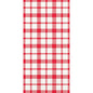 De Duni GmbH Zellt.Serv. 40x40 mm, 3-laags, 1/8 F. Giovanni-servetten (250 stuks per pak) tonen een klassiek rood-wit gingham-ruitpatroon met regelmatig terugkerend motief en een praktische 1/8-vouw.
