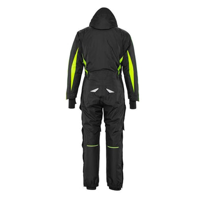 Salopette avec poches genoux, combinaison d'hiver légère, noir/jaune haute visibilité