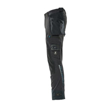 Broek met hangende zakken, stretchbroek, zwartblauw